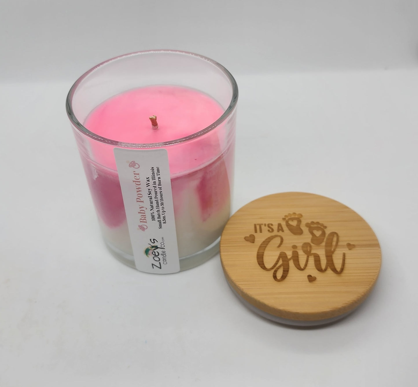 It's A Girl Candle Baby Powder Scent - It's A Girl Candle Gift - Girl Gender Reveal Gift - Girl Gender Announcement -