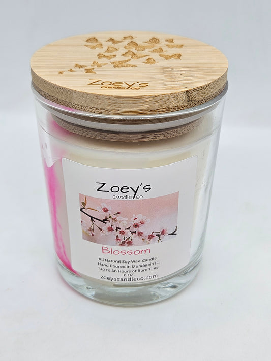 "Blossom" scented 6oz. 100% Natural Soy candle.