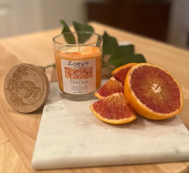 "Blood Orange" scented 8.5oz. 100% Natural Soy candle.